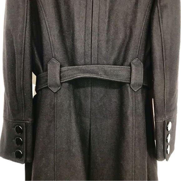 Worthington Black Wool Blend Button Up Trench Coat - Picture 8 of 16